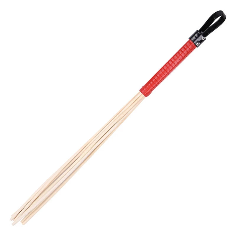 60CM Natural Rattan BDSM Whip Paddle ,Riding Crop Flogger Spikes PU Leather