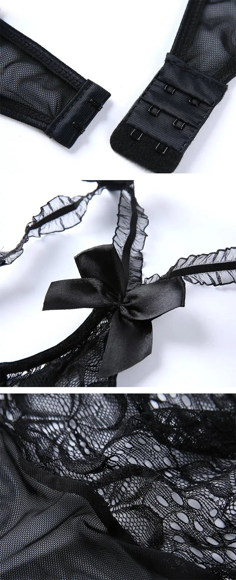 Exotic Costumes Sexy Lingerie Women Crotchless Bodysuit Cosplay Anime Maid Underwear Open Bra Babydoll Dress Role Play Uniform