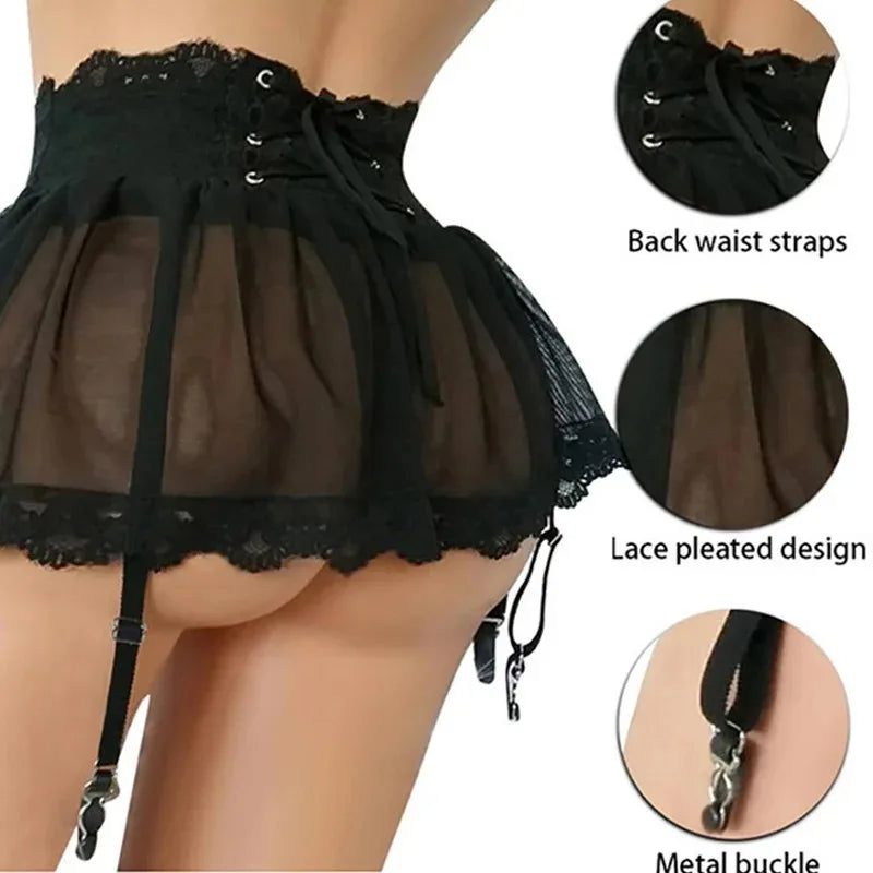 Women's sexy erotic lingerie, mini dresses, see-through dresses, exotic, lace dresses, babydoll halter dresses