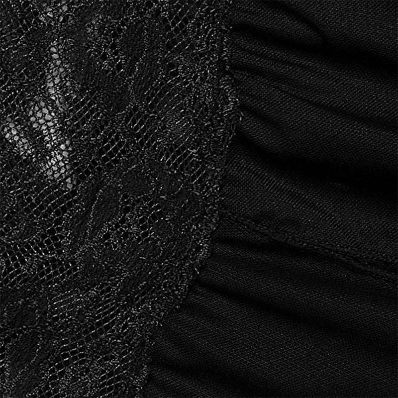 Sexy Open Crotch Lingerie Women Plus Size Bodysuit Erotic Costumes Mesh Lace Teddy Baby Doll Maid Dress Cosplay Lolita Uniform