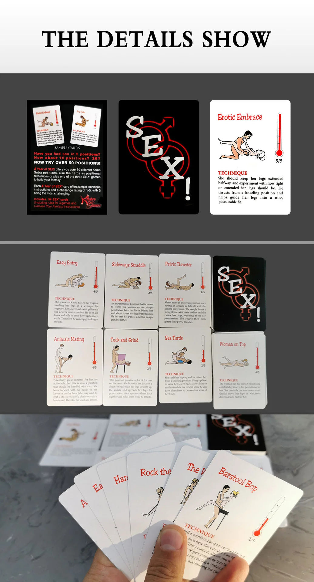 English Sexual Position Cards Role Playing Adult Games Bedroom Commands A Year Of Sex Toys For Couples 18+ Erotic Products
