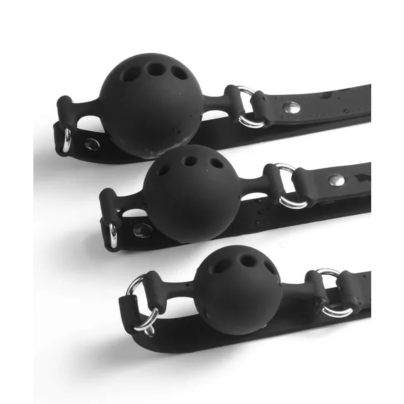 All Silicone Mouth Gag Breathable Ball Gag Adjustable Belt Mouth Sex Toys For Adult SM Games Sexyshop Erotic Accessories